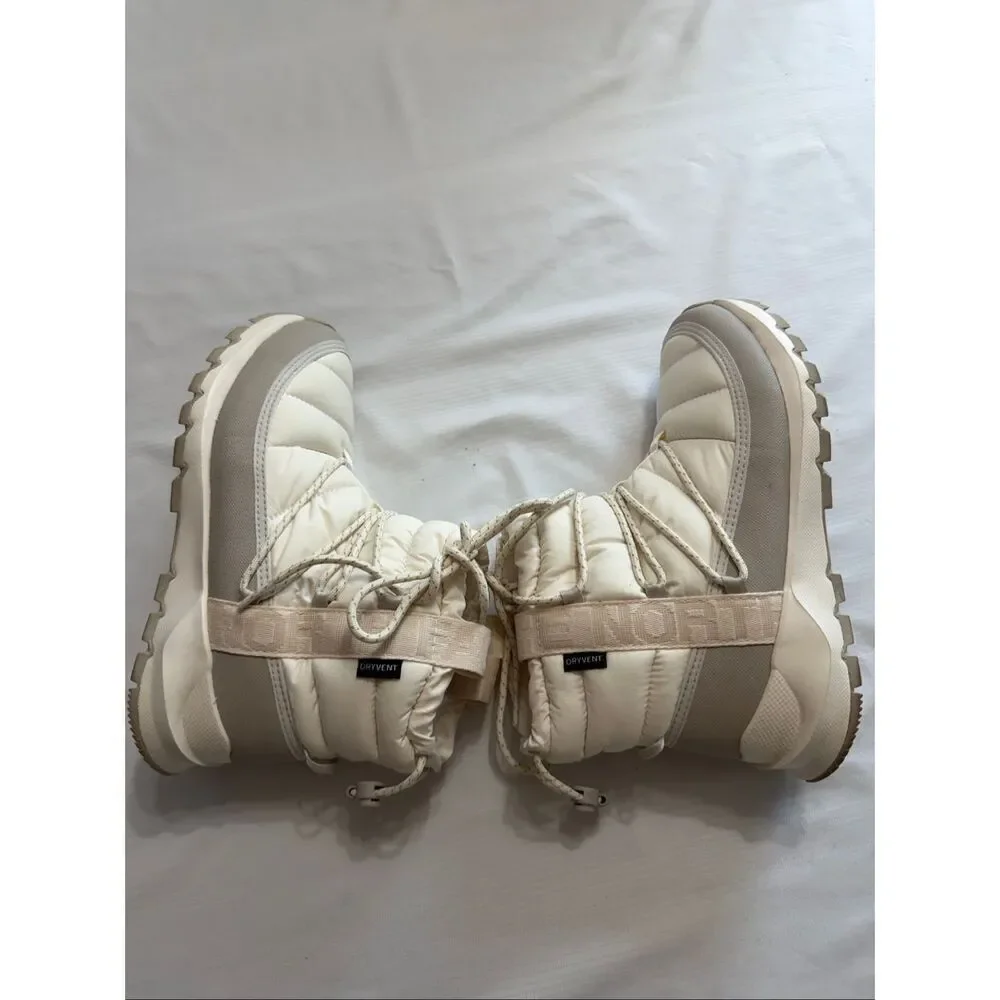 The North Face Thermoball Lace-Up Waterproof Boot Off White/Cream Women's Size 8